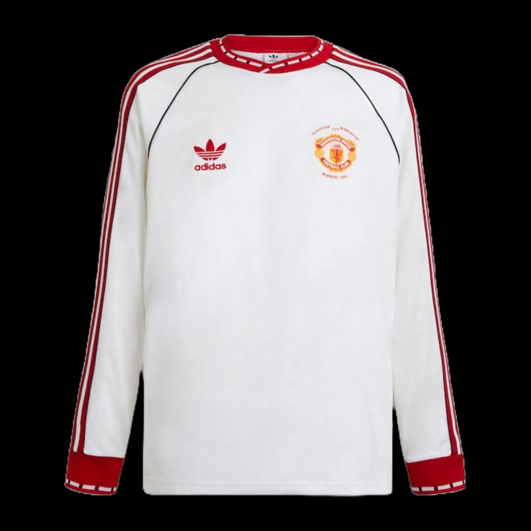 Manchester United Retro Away Shirt 1991 - Men's White Long Sleeve Fan Shirt