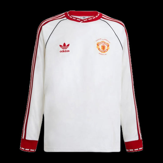 Manchester United Retro Away Shirt 1991 - Men's White Long Sleeve Fan Shirt