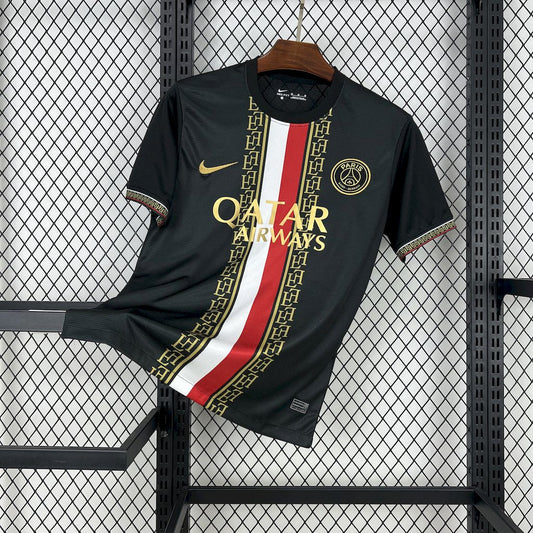 PSG Special Edition 25/26 Men's Fan Shirt Black and Gold
