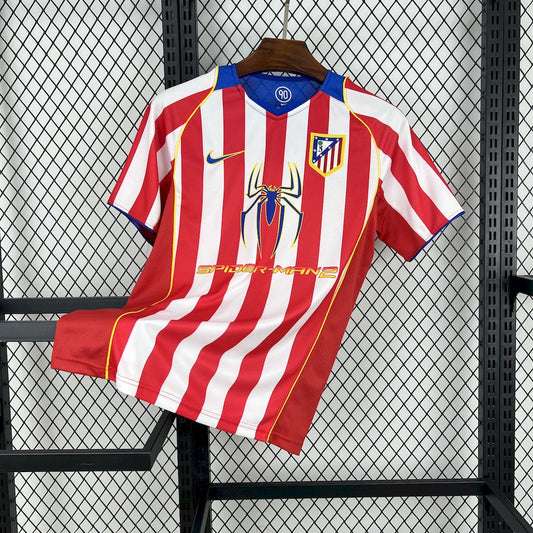 Atlético de Madrid x Spider-Man 2 Retro Home Shirt 2004/05 - Men's Fan Striped