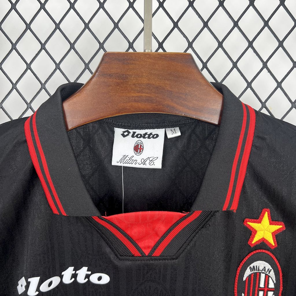 AC Milan Fourth Away Retro Shirt 1997/98 - Men's Fan Shirt - Black