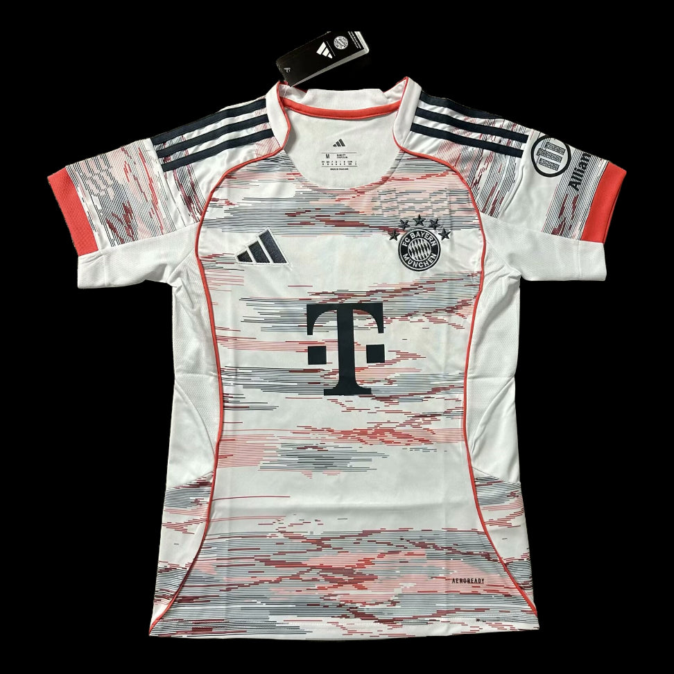 Bayern Munich Away Shirt 25/26 - Women's White and Orange Fan Shirt
