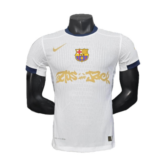 TRAVIS SCOTT 25/26 Barcelona Shirt - Men's Player White and Gold