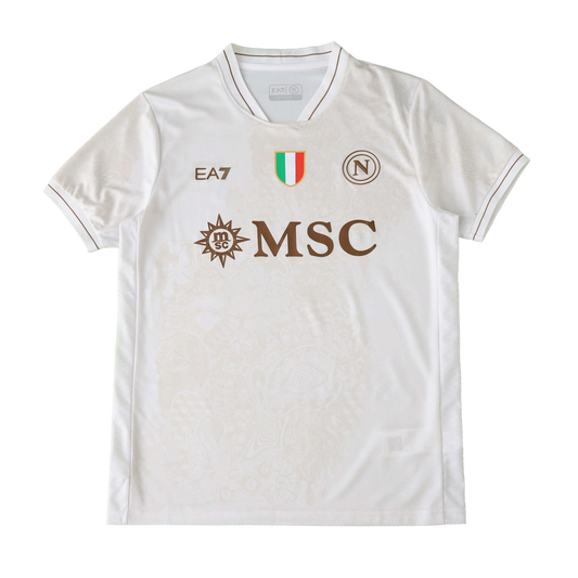 Napoli Away Shirt 25/26 - Men's White Gold Fan Shirt