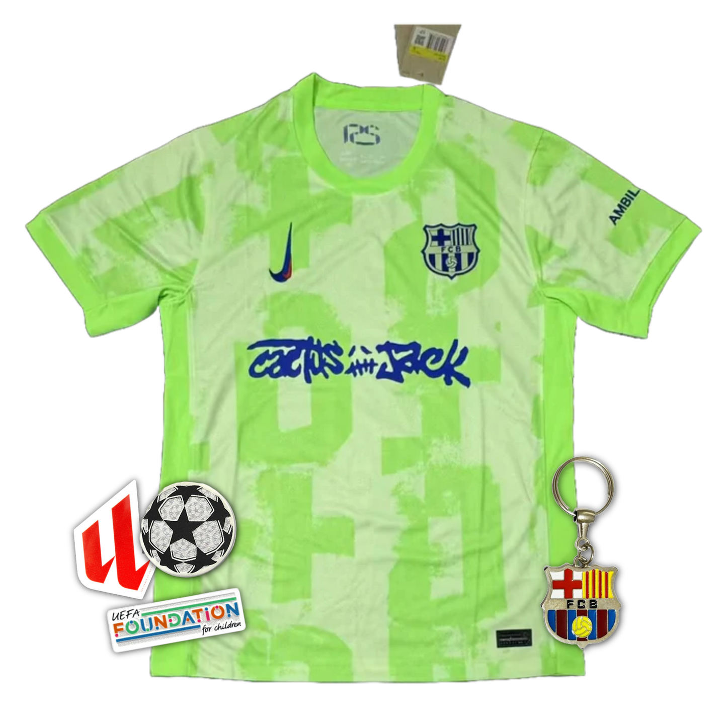 Barcelona TRAVIS SCOTT Third Away Shirt 24/25 - Men's Fan Green
