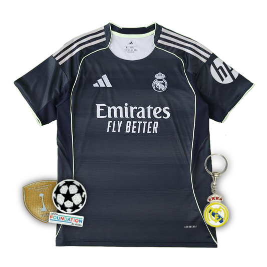 Real Madrid Away Shirt 25/26 - Men's Fan Black