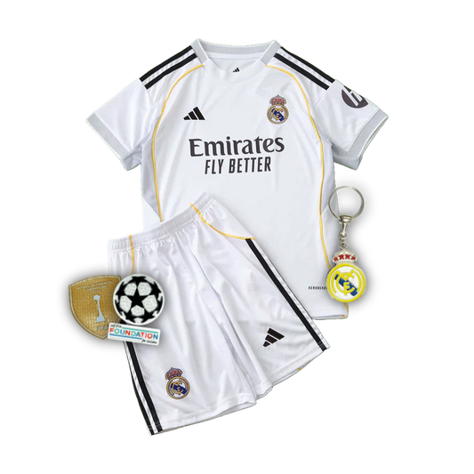 Real Madrid Home Shirt 25/26 - Kids Fan Shirt White